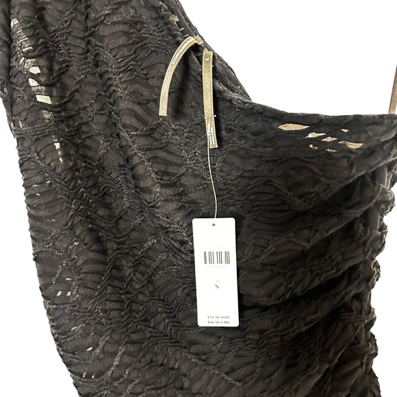 Anthropologie Textured One-Shoulder Top Size Small Black NWT - Picture 5 of 13